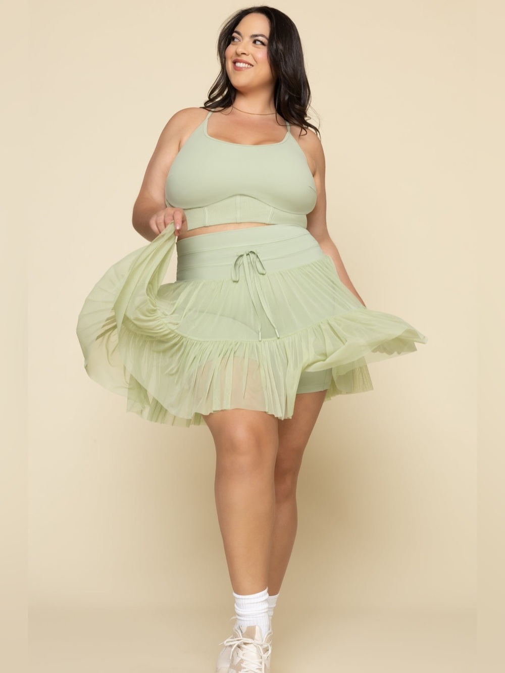 POPFLEX Pirouette Skort - Pistachio NWOT 1X
